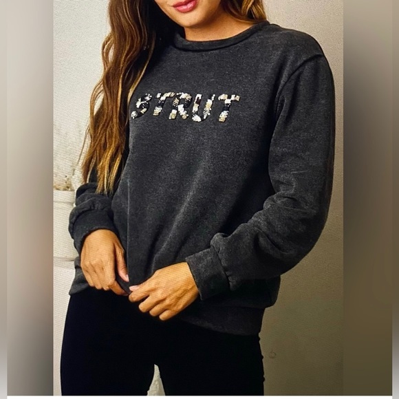 Tops - COPY - NWOT Embellished Detail Sweatshirt